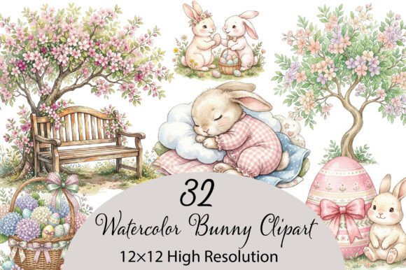 Download Watercolor Bunny Clipart - Bunny clipart Collection