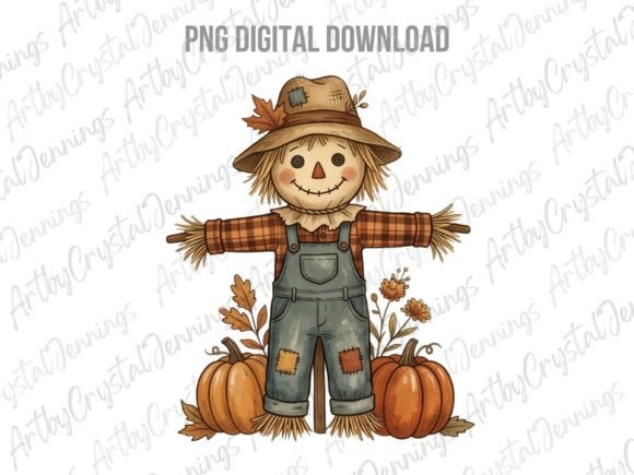 Download Cute Fall Scarecrow Pumpkin PNG - Scarecrow Collection