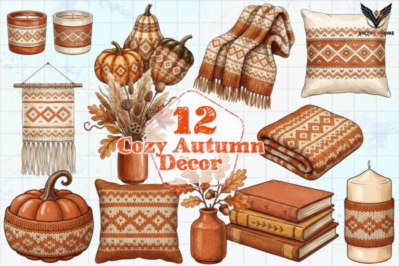 Download Cozy Autumn Decor Clipart PNG - Autumn decor Collection