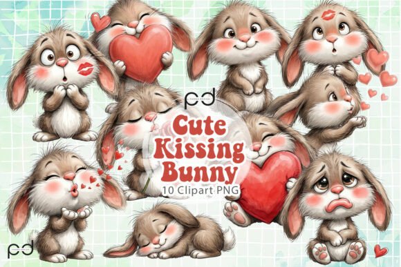 Download Cute Kissing Bunny Clipart Graphics - Bunny clipart Collection