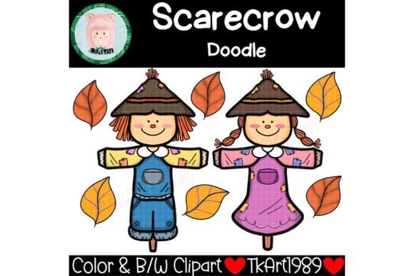 Download Scarecrow Boy Girl Halloween Clipart - Scarecrow Collection