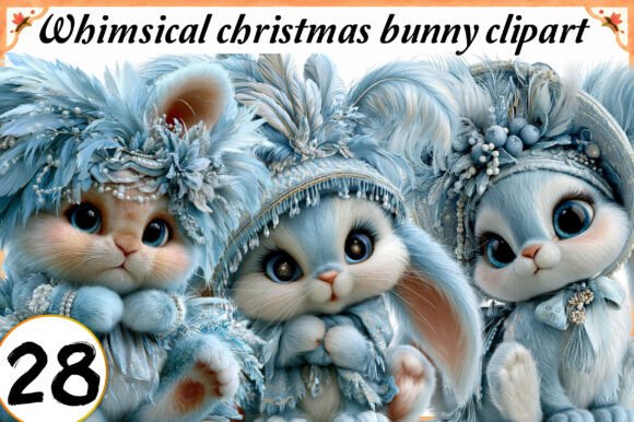 Download Whimsical Christmas Bunny Clipart Bundle - Premium Resources