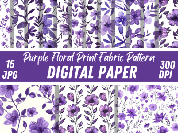 Download Purple Floral Print Fabric Paper Pattern - Fabric paper Collection