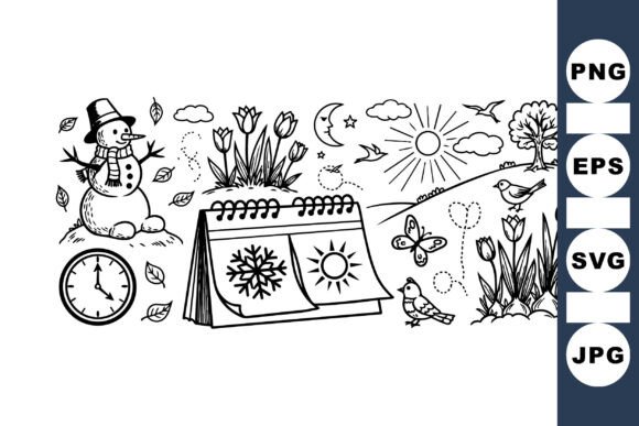 Download Hand Drawn Seasonal Clipart Set - Hand drawn Collection