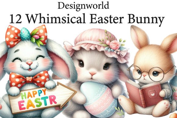 Download Whimsical Easter Bunny Clipart - Bunny clipart Collection