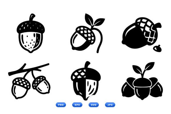 Download Hand Drawn Acorn Clipart Pack - Hand drawn Collection