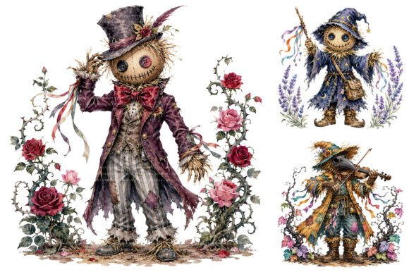 Download Whimsical Scarecrow Clipart Bundle - Scarecrow Collection