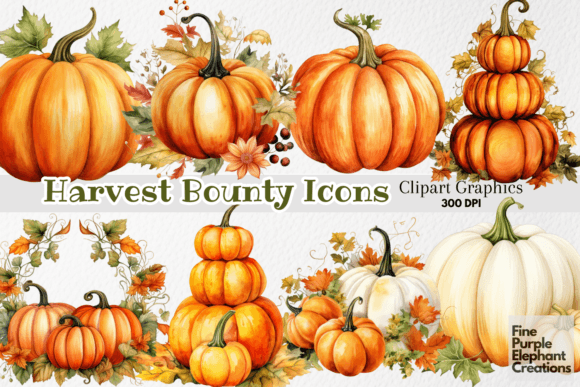 Download Watercolor Fall Autumn Decor Pumpkins - Autumn decor Collection