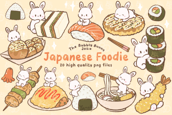 Download Kawaii Japanese Food Bunny Clipart - Bunny clipart Collection