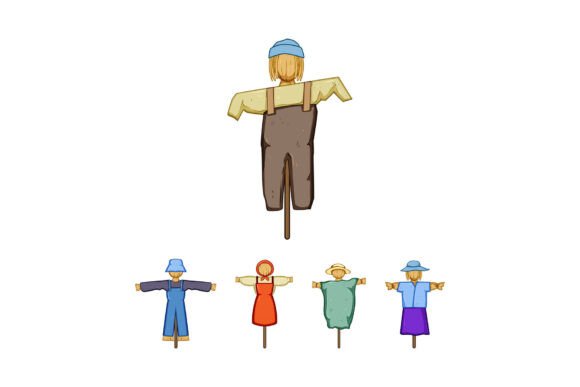 Download Group of Various Colorful Farm Scarecrow - Scarecrow Collection