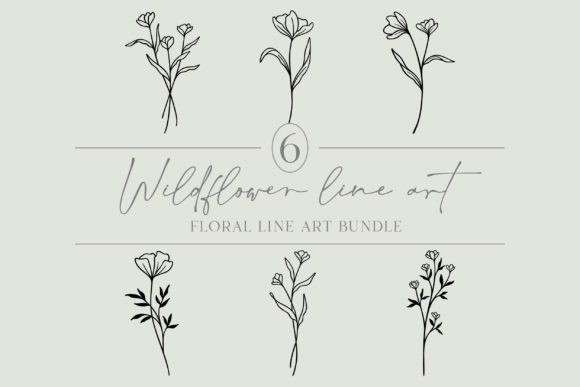Download Wildflower Bundle | Floral Line Artwork - Wildflower bundle Collection