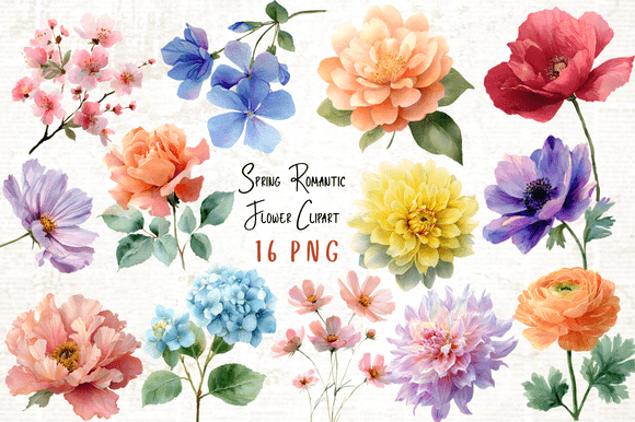 Download Spring Romantic Flower Clipart PNG - Flower clipart Collection