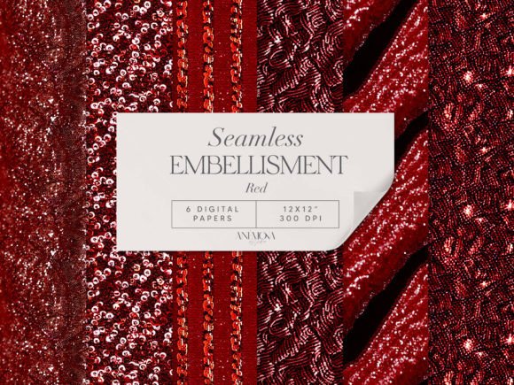 Download Red Embroidery Sequin Fabric Paper - Fabric paper Collection