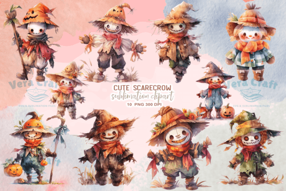Download Cute Scarecrow Halloween Clipart - Scarecrow Collection