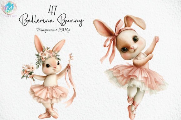 Download Watercolor Ballerina Bunny Clipart PNG - Bunny clipart Collection