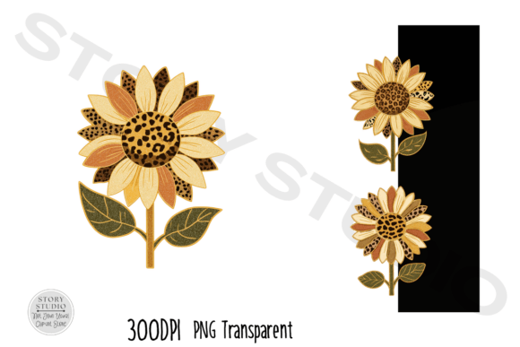 Download Boho Leopard Sunflower Clipart Set - Flower clipart Collection