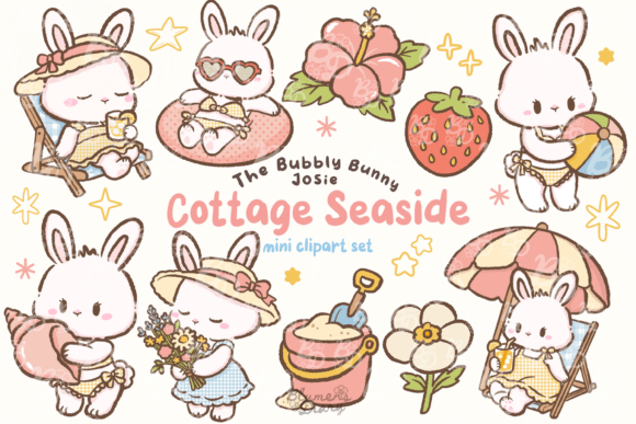 Download Kawaii Cottage Seaside Bunny Clipart - Bunny clipart Collection
