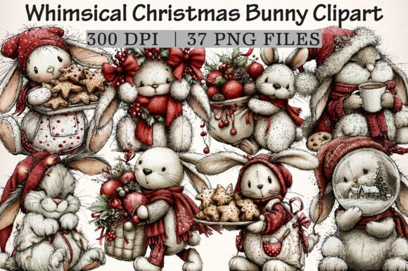 Download Whimsical Christmas Bunny Clipart - Premium Resources