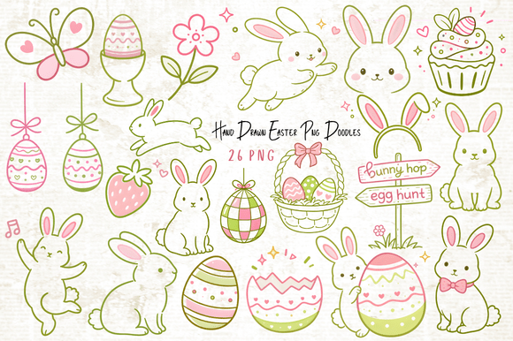 Download Hand Drawn Easter PNG Doodles - Hand drawn Collection